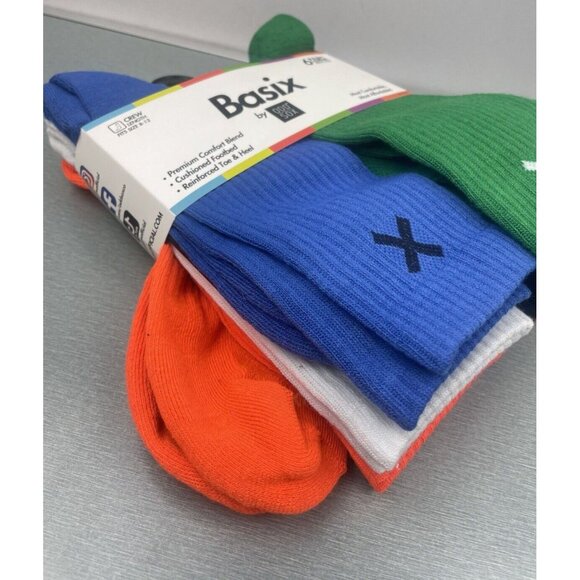 BASIX ODD SOX 6 Pairs Men's Crew Socks  Size Size 8-12 - Picture 3 of 9